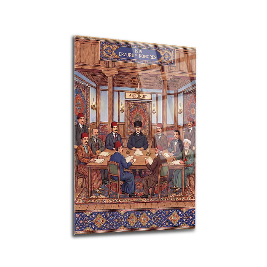 Atatürk 1919 Erzurum Kongresi Cam Tablo | SRD Concept