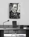 Atatürk Siyah Beyaz Gravür Portre Cam Tablo | SRD Concept