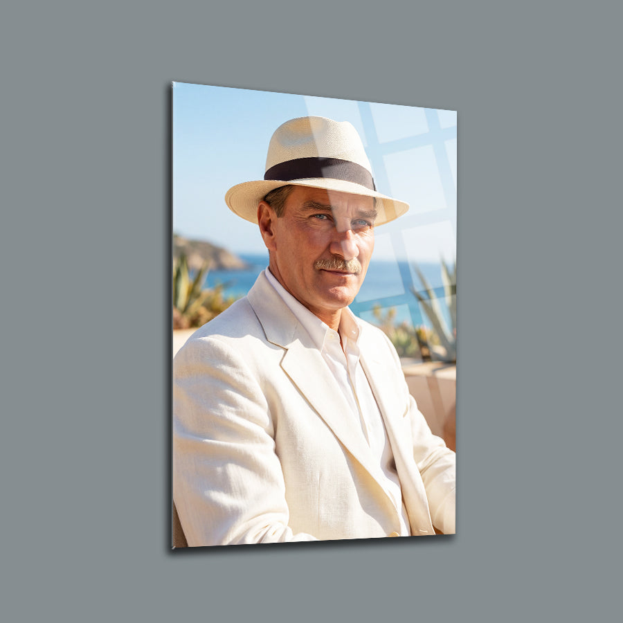 Atatürk Sahil Kenarı Mutlu Poz Cam Tablo | SRD Concept