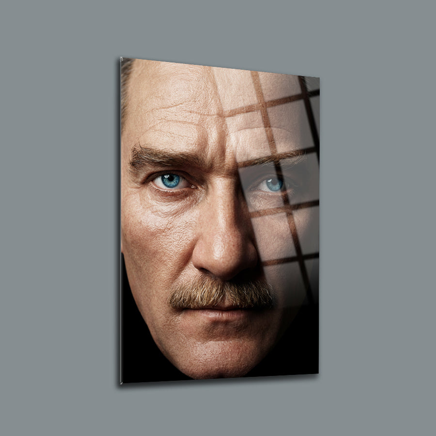 Atatürk Portre Yakın Çekim Cam Tablo  | SRD Concept