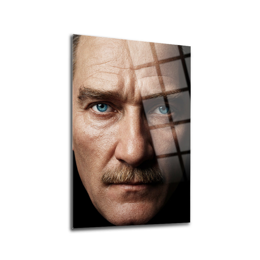 Atatürk Portre Yakın Çekim Cam Tablo  | SRD Concept