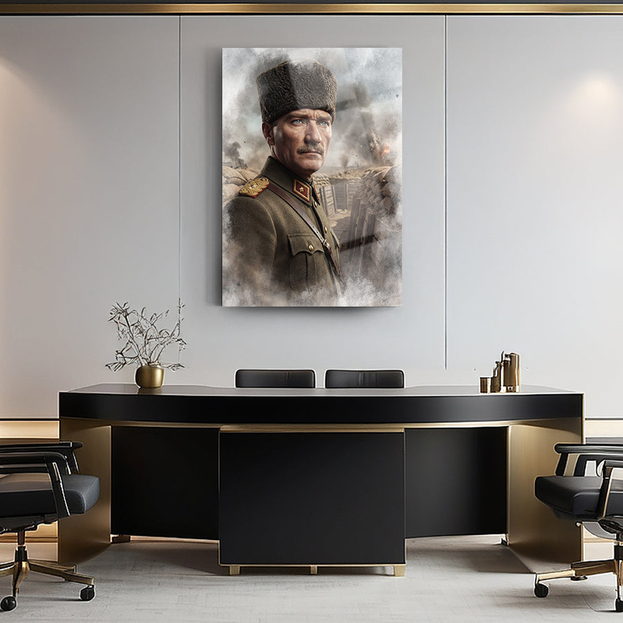 Atatürk Savaş Temalı Cam Tablo | SRD Concept