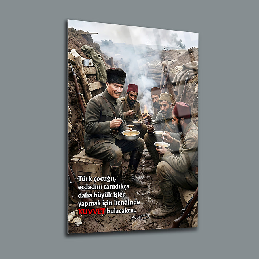 Atatürk Çanakkale Savaş Cephesi Cam Tablo | SRD Concept