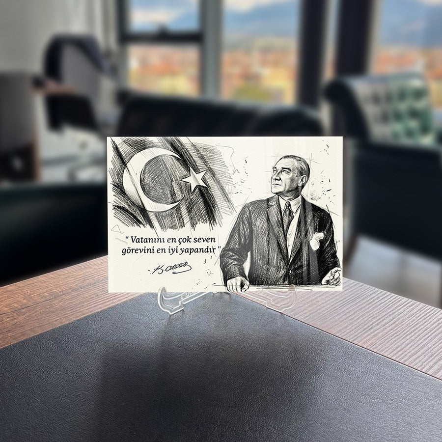 Atatürk YZ 545 Cam Tablo
