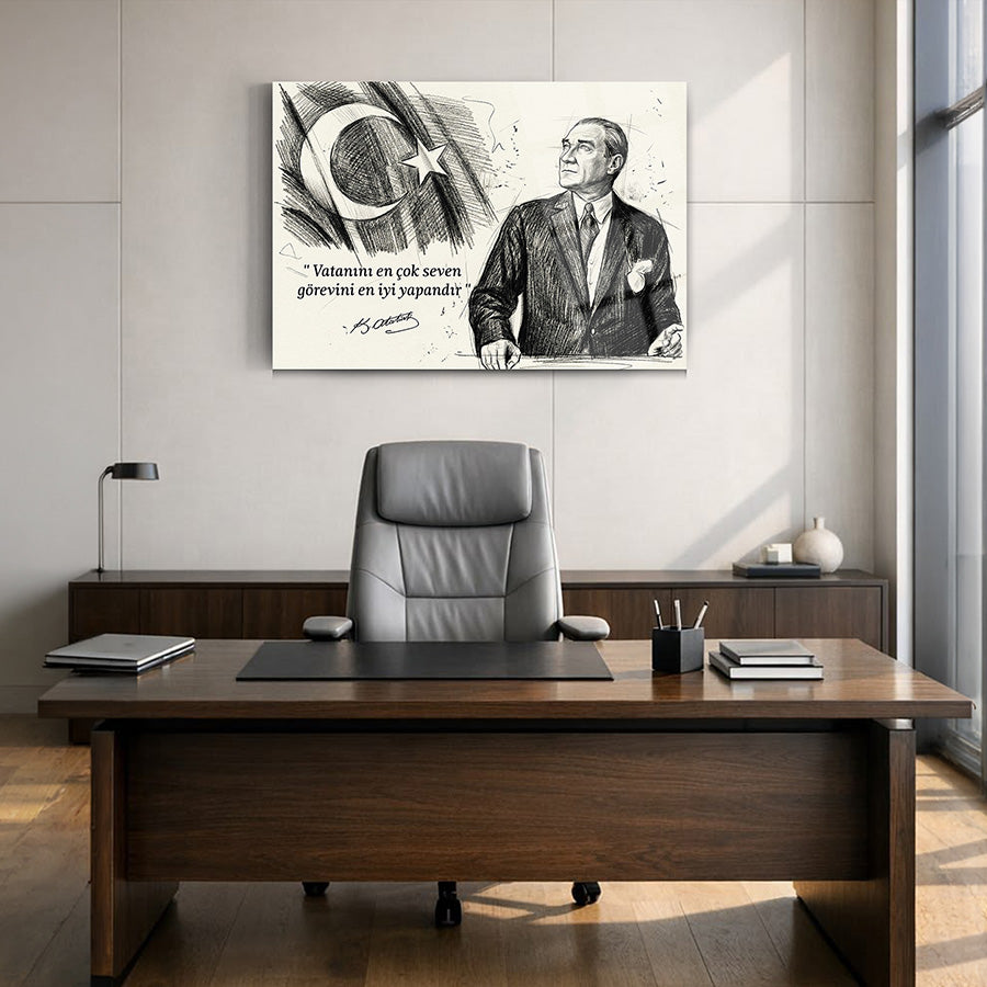 Atatürk YZ 545 Cam Tablo