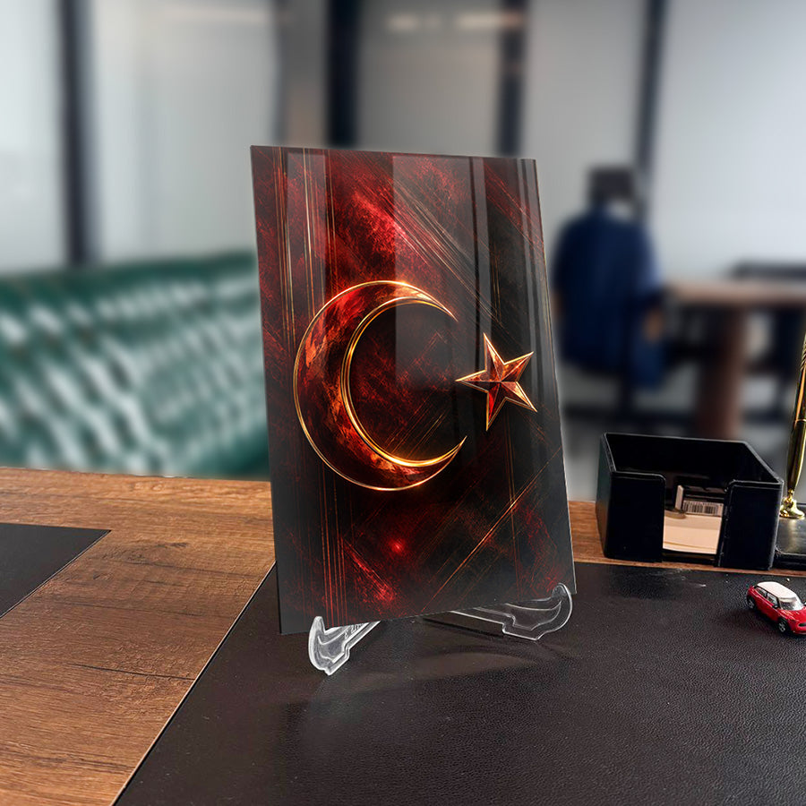 Türk Bayrağı 23 Cam Tablo