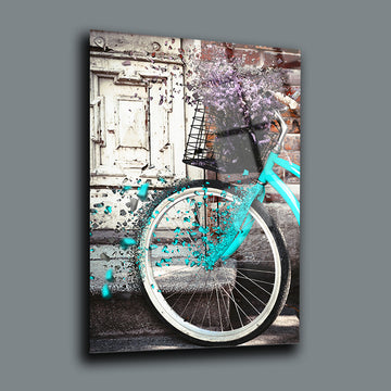 tablo,cam tablo,cam poster,kanvas tablo,duvar dekorasyonu,ev dekorasyonu,srd concept,özel tasarım,çiçekli bisiklet