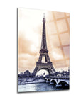 Cloudy Eiffel Glass Painting