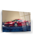 Red Ferrari Glass Painting