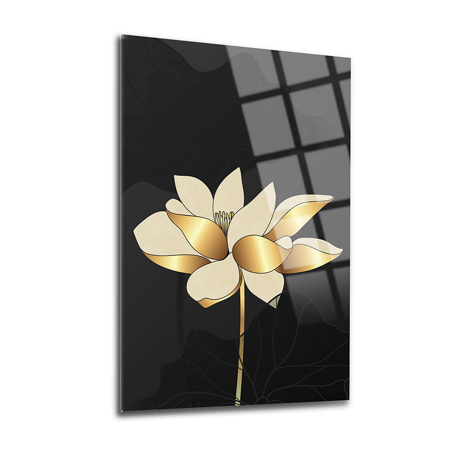 Onsetia Flower Set of 3 Glass Painting