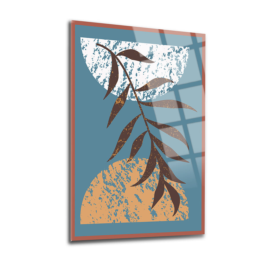 Aging Leaves Set of 3 Glass Painting