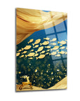 Altın Balıklar 3'lü Set Cam Tablo