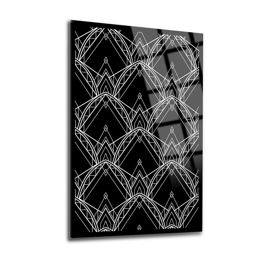 Geometric Pattern-12 Set of 3 Glass Painting