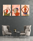 tablo,cam tablo,cam poster,duvar dekorasyonu,ev dekorasyonu,srd concept,özel tasarım,kanvas tablo,set tablo,üçlü set tablo,soyut,afrikalı kadın