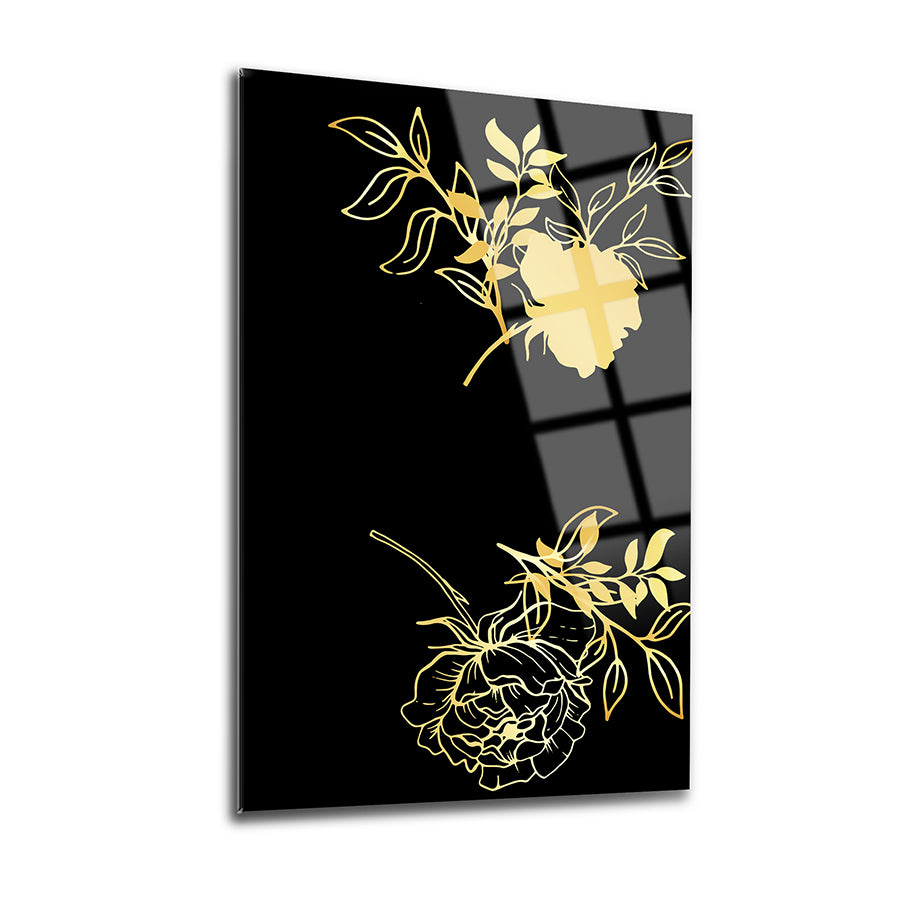 Yellow Roses Set of 3 Glass Painting