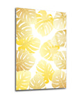 Sarı Palmiyeler 3'lü Set Cam Tablo