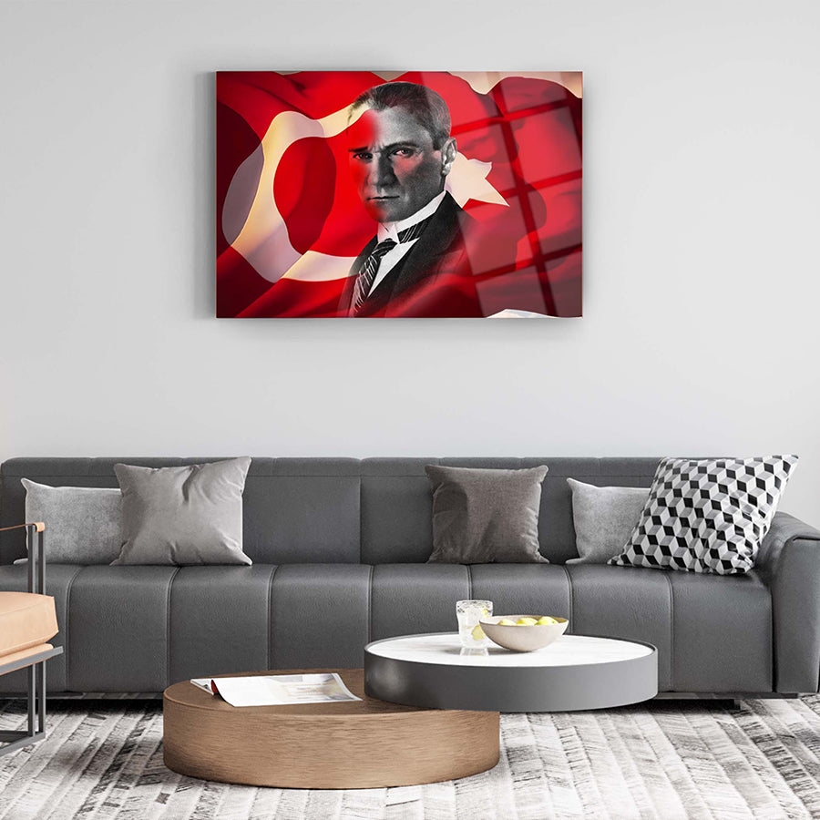 tablo,cam tablo,cam poster,kanvas tablo,duvar dekorasyonu,ev dekorasyonu,srd concept,özel tasarım,kişiye özel,büyük tablo,atatürk tablo,ata ve bayrak tablo