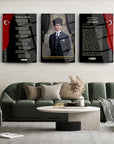 tablo,cam tablo,cam poster,duvar dekorasyonu,ev dekorasyonu,srd concept,özel tasarım,kanvas tablo,atatürk 3'lü set.istiklal marşı,gençliğe hitabe