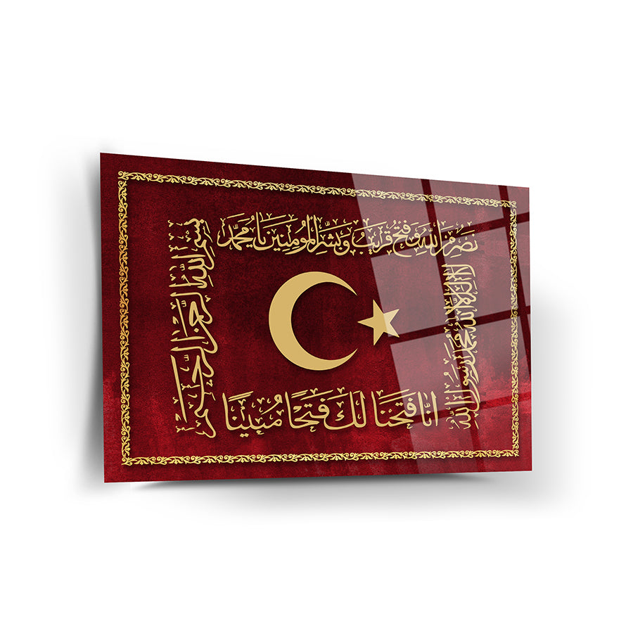 Osmanlı Sancağı Cam Tablo