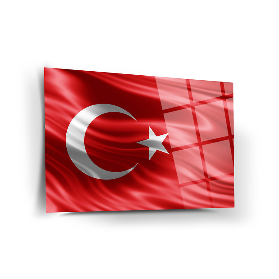 Türk Bayrağı 7 Cam Tablo