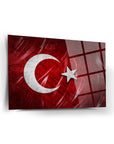 Türk Bayrağı 2 Cam Tablo