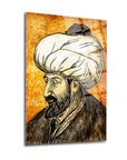 Fatih Sultan Mehmet Portre Cam Tablo