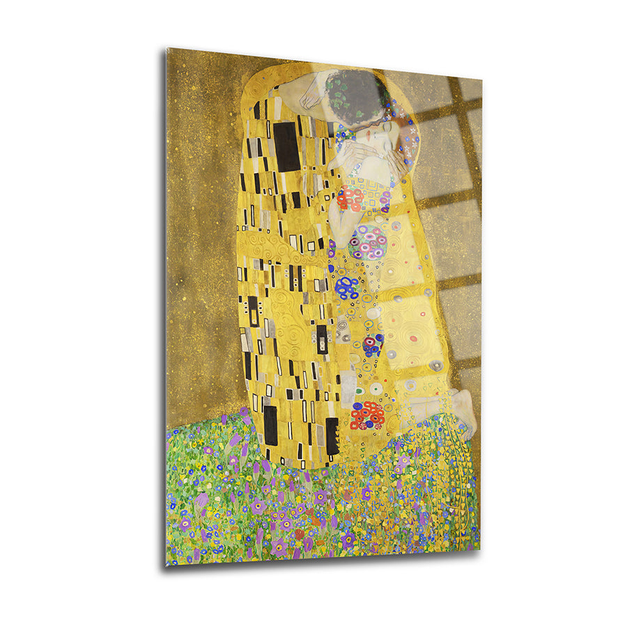 Öpücük Gustav Klimt Cam Tablo