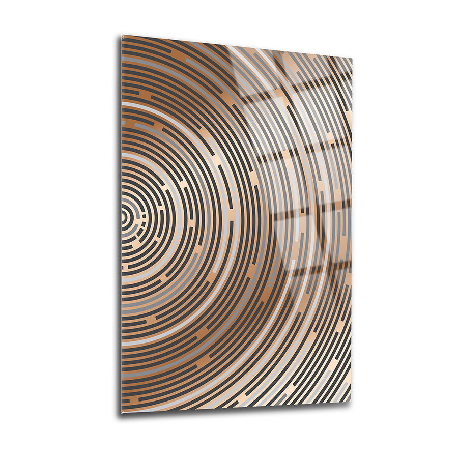 Brown-Grey Circles Set of 2 Glass Painting