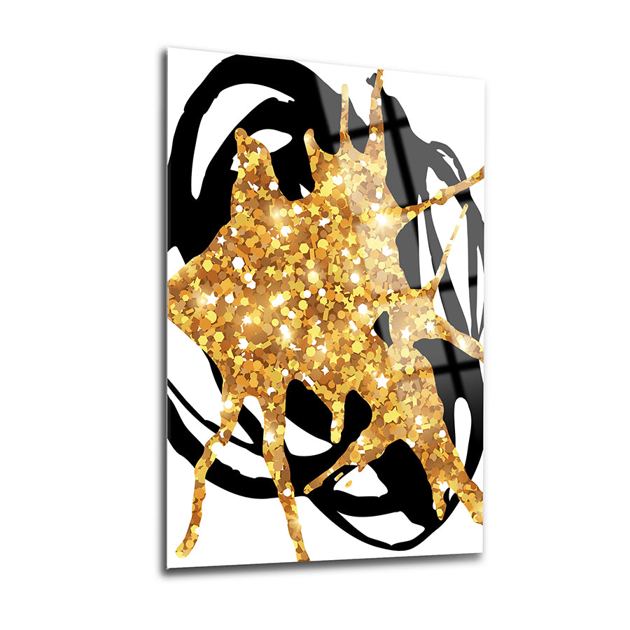 Gold Flow Set of 3 Glass Painting