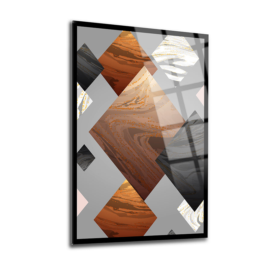 Geometrik Desen-3 3'lü Set Cam Tablo
